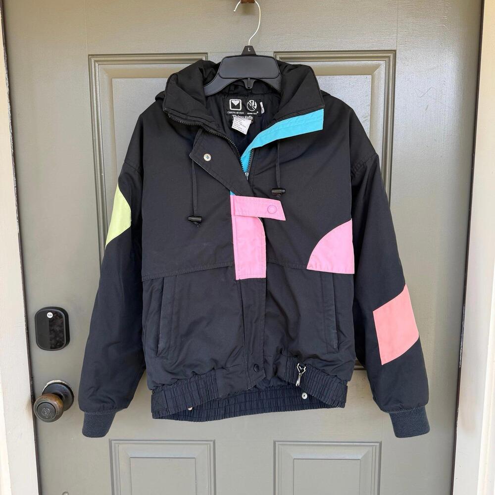 Vintage 80s/90s Obermeyer Neon Color-Block Ski‎ Jacket  Thinsulate Size 6